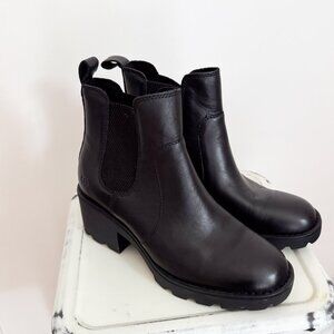 Born Black Leather Ankle Boots